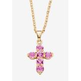 Women's Birthstone Goldtone Cross Pendant Necklace by PalmBeach Jewelry in June