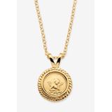 Women's Guardian Angel Charm Necklace Yellow Gold-Plated 18" by PalmBeach Jewelry in Gold