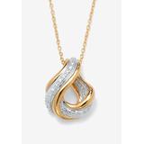 Women's Diamond Accent Swirled Pendant Necklace In Gold-Plated Sterling Silver by PalmBeach Jewelry in Diamond