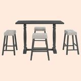 Alcott Hill® Wannamaker 4 - Person Dining Set Wood/Upholstered Chairs in Gray | Wayfair 937CD05F24F24233B405D7F0329CE3B5