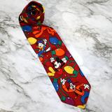 Disney Accessories | Disney Christmas Lights Necktie Colorful Mickey Mouse Daffy Pluto Goofy Neck Tie | Color: Green/Red | Size: Os
