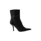 Nine West Ankle Boots: Black Solid Shoes - Women's Size 6 1/2 - Pointed Toe