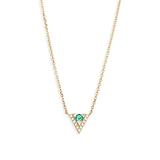 El Mar Emerald & Diamond Triangle Pendant Necklace