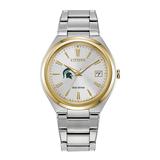 Women's Silver/Gold Michigan State Spartans Citizen Eco-Drive Two-Tone Watch