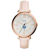 "Women's Fossil Pink Mississippi University for Women Owls Jacqueline Date Blush Leather Watch"