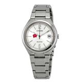 Women's Silver Wisconsin Badgers Eco-Drive Stainless Steel Watch