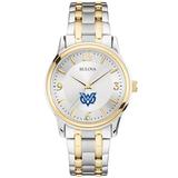 Men's Bulova Silver/Gold Mississippi University for Women Owls Two-Tone Stainless Steel Watch