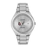 Men's Silver South Carolina Gamecocks Citizen Eco-Drive Stainless Steel Watch
