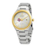 Men's Silver/Gold Texas A&M Aggies Citizen Eco-Drive Two-Tone Watch