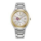 Women's Silver/Gold Texas A&M Aggies Citizen Eco-Drive Two-Tone Watch