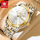 OLEVS Quartz Watch for Men Luxury Diamonds Gold Watch Waterproof Luminous Stainless steel Business Men's Quartz Watch Mens Watch Lightinthebox