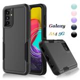 For Samsung Galaxy A14 5G Case 2 in 1 PC Phone Case for Galaxy A14 5G 6.6 2022 Case Njjex Rubber & Rugged Shockproof Full Body Protection Case Cover - Black