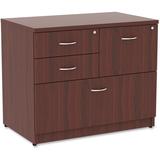 Lorell� Essentials 35-1/2"W Lateral 4-Drawer Combo File Cabinet, Mahogany