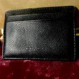 Coach Accessories | Coach Men's Money Clip Card Case Calf Leather Wallet F75459 (Black) | Color: Black | Size: Os