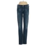 Citizens of Humanity Jeggings - Mid/Reg Rise Straight Leg Boyfriend: Blue Bottoms - Women's Size 26 - Dark Wash
