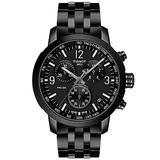 Tissot PRC Black PVD Stainless Steel Chronograph Watch - Black