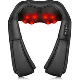 Shiatsu Neck and Back Massager Neck Massager with Heat 8 Node Kneading Massager for Pain Relief and Lying Down 3 Adjustable Intensity Portable Strap Massagers for Neck Back Shoulder
