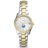 Women's Fossil Silver/Gold Mississippi University for Women Owls Scarlette Mini Two-Tone Stainless Steel Watch
