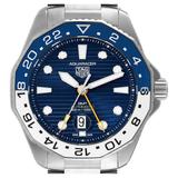 Tag Heuer Aquaracer Professional 300 Gmt Blue Dial Steel Mens Watch Wbp2010