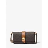 Michael Kors Greenwich Extra-Small Logo and Faux Leather Sling Crossbody Bag Brown One Size