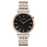 Bulova Regatta Men's Quartz Two-tone Black Dial Roman Numerals Watch