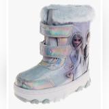 Disney Shoes | Disney Toddlerlittle Kids Girl's Frozen Snow Boots Silverlight Blue Sz 7 | Color: Blue/Silver | Size: 7bb