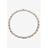 Women's Diamond Accent Hearts And Kisses Necklace In 18K Gold-Plated 17" by PalmBeach Jewelry in Gold