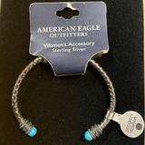 American Eagle Outfitters Jewelry | American Eagle Outfitters Sterling Silver Aeo Cuff Bracelet Faux Turquoise | Color: Blue | Size: Os