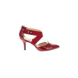 Liz Claiborne Sandals: Pumps Stiletto Cocktail Red Print Shoes - Women's Size 9 1/2 - Closed Toe