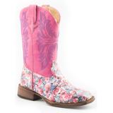 Roper Girls' Western Boots PINK - Pink Floral Glitter Vamp Cowboy Boot - Girls