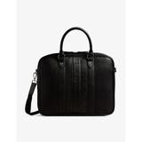 Waymon Checked Logo-embellished Faux-leather Briefcase - Black - Ted Baker Briefcases
