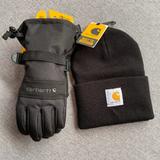 Carhartt Accessories | Carhartt Junior Waterproof Gloves, Junior Large & Carhartt Knit Cuff Beanie | Color: Black | Size: Junior Large