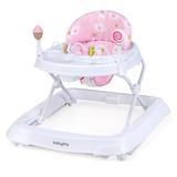 Costway Foldable Baby Activity Walker with Adjustable Height and Detachable Seat Cushion-Pink