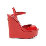 Women's Patent Leather Wedge Sandals - Red - Size 6 - Red - Size 6