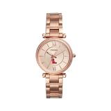 Women's Fossil Gold Ole Miss Rebels Carlie Rose Stainless Steel Watch