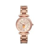 Women's Fossil Gold Tennessee Volunteers Carlie Rose Stainless Steel Watch