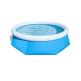 Pool Central 8Ft Round Inflatable Easy Set Kids Swimming Pool With Filter Pump, Blue