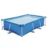 Pool Central 8.5Ft X 2Ft Rectangular Framed Above Ground Swimming Pool With Filter Pump, Blue