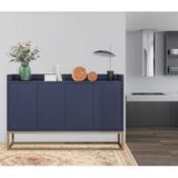 Mercer41 Fermont 47.2" Sideboard w/ Open Countertop & Adjustable Shelf-Functional Storage Buffet Cabinet Wood in Blue | Wayfair
