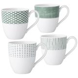 Noritake Green Hammock Set Of 4 Assorted Mugs, 15 Oz. Porcelain/Ceramic in Brown/Green/White | Wayfair 9355-484E