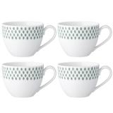 Noritake Green Hammock Set Of 4 Cups, 10 Oz. Porcelain/Ceramic in Brown/Green/White | Wayfair 9355-402D