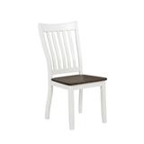 August Grove® Burritt Slat Back Side Chair Dining Chair Wood in Brown/White, Size 39.25 H x 23.5 W x 17.75 D in | Wayfair