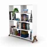 George Oliver 45" H x 8" W Solid Wood Bookcase, Bookshelf Organizer w/ 6 Shelves Wood in White, Size 45.0 H x 8.0 W x 45.0 D in | Wayfair