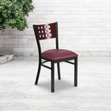 Flash Furniture Hercules Modern Solid Back Side Upholste Dining Chair Faux Leather/Upholste in Red, Size 32.0 H x 17.0 W x 17.0 D in | Wayfair