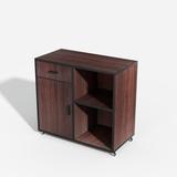 Vecelo 1 - Drawer 2 - Shelf Filing Storage Cabinet Wood in Brown, Size 30.0 H x 32.0 W x 16.0 D in | Wayfair KHD-JYX-FC01-A2
