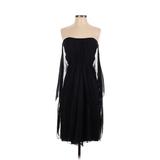 Carolina Herrera Cocktail Dress - Party Off The Shoulder Long sleeves: Black Print Dresses - Women's Size 4
