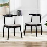 George Oliver Zastrow Fabric Side Chair Dining Chair Wood/Upholstered in Black, Size 30.5 H x 21.7 W x 19.7 D in | Wayfair