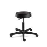 BEVCO S3000-BLK Soft Poly Backless Stool, 18-23" St Ht., Black, Casters