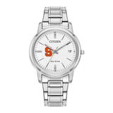 Women's Citizen Watch Silver Syracuse Orange Eco-Drive White Dial Stainless Steel