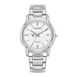 Women's Citizen Watch Silver Texas Longhorns Eco-Drive White Dial Stainless Steel